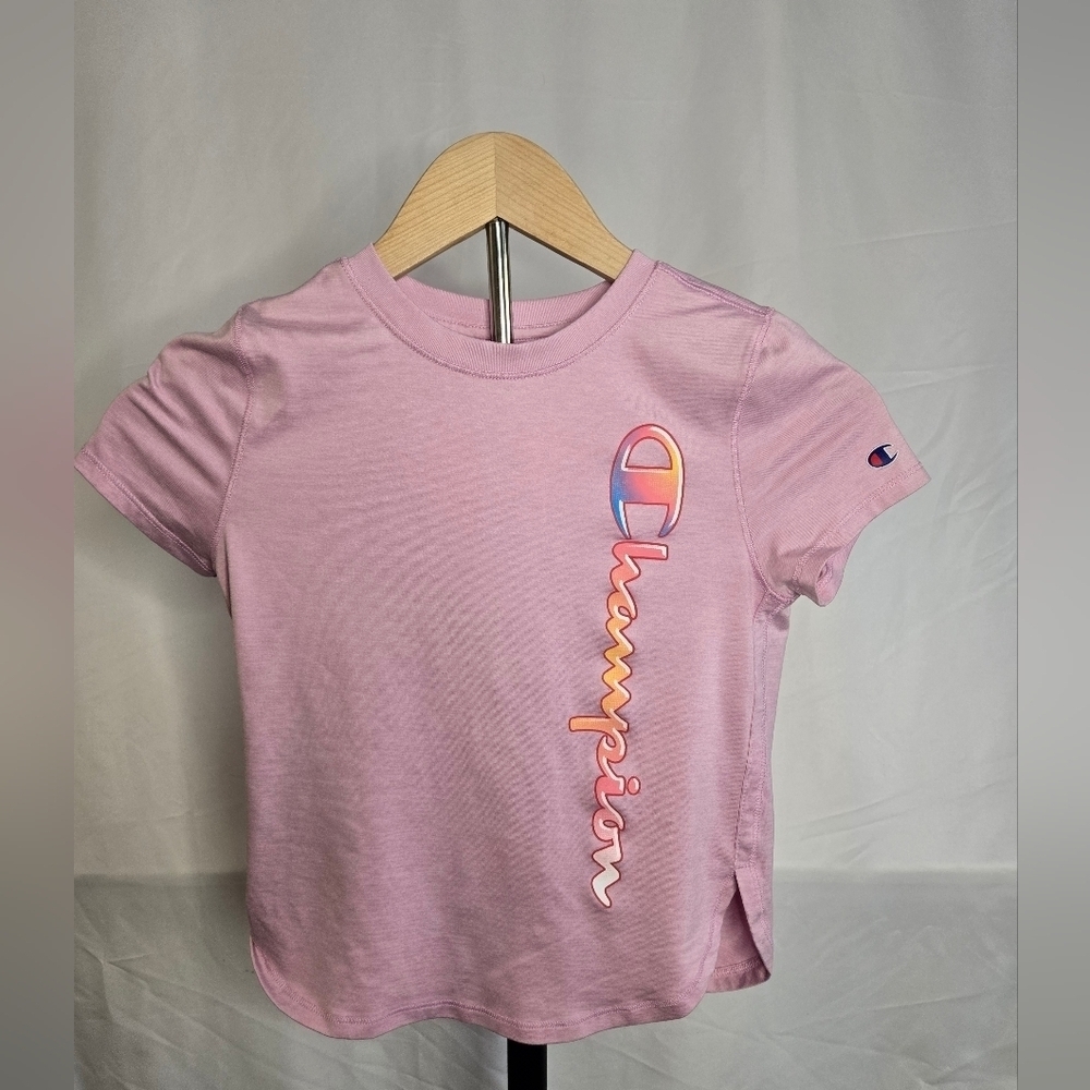 Champion Girls Set Size 7/8 – 2 Graphic Tees & Logo Shorts Bundle - Picture 5 of 7